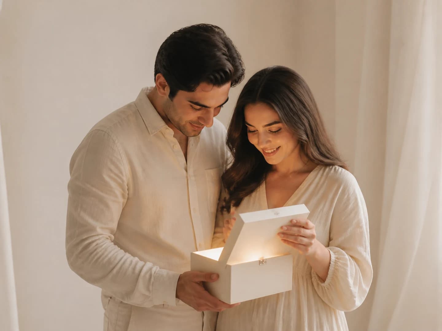 Körpə sürprizi qutusunu açan azərbaycanlı cütlük
