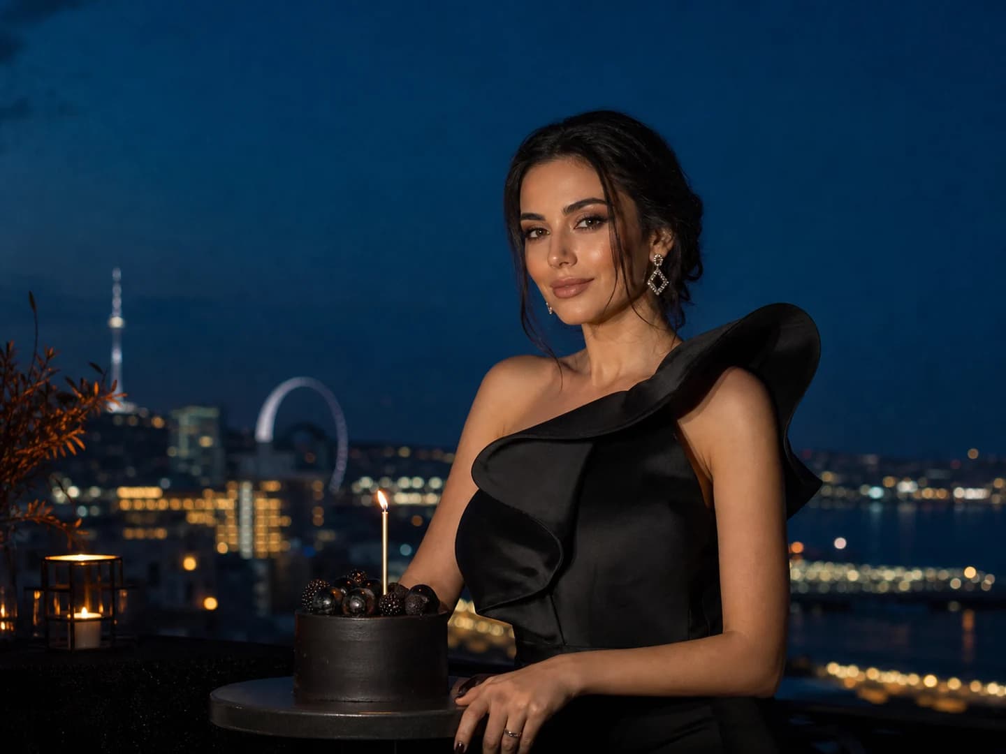 Bakı gecəsində premium ad günü portreti